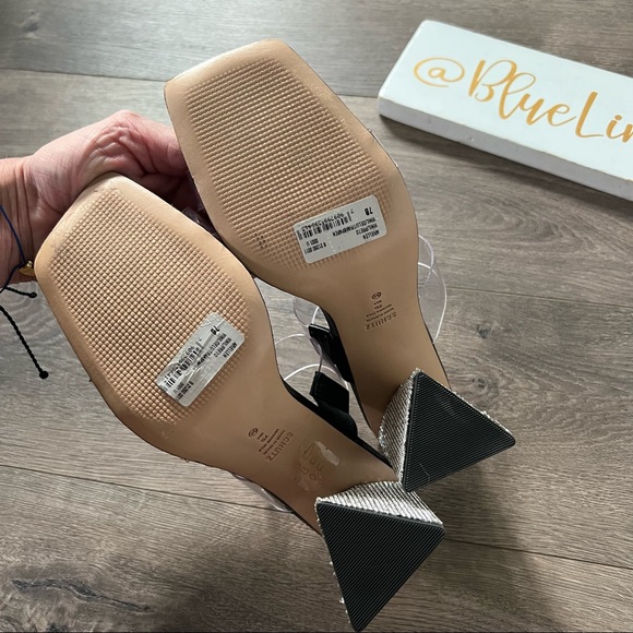 Schutz Ariellen Transparent Jeweled Sandals NWOT - Picture 4 of 6